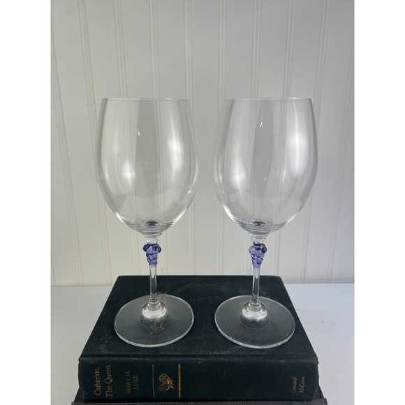 Mikasa Chablis Purple Grape Stem Wine Glasses Set of 4 Wine Glasses - Picture 1 of 4